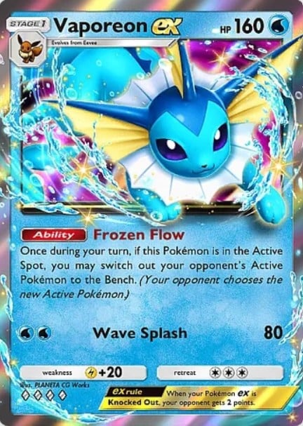 vaporeon ex from pokemon tcg pocket pulsing aura set