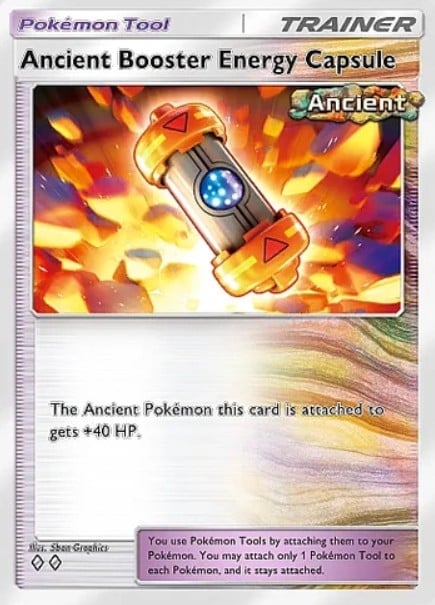 ancient booster energy capsule pokemon tool from tcg pocket paradox drive set