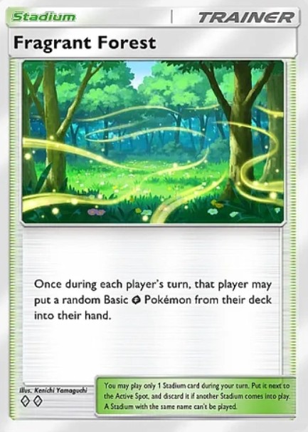 fragrant forest stadium card from pokemon tcg pocket