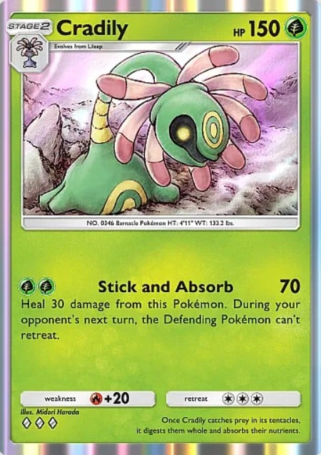 cradily from pokemon tcg pocket ruler of the skies set