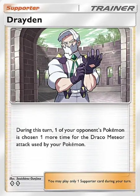 drayden supporter card from pokemon tcg pocket ruler of the skies set