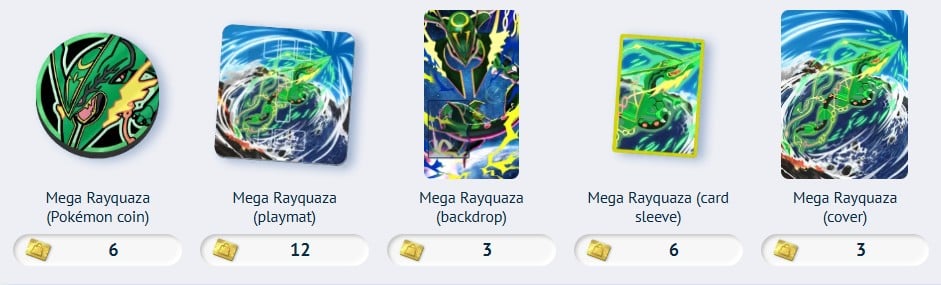 mega rayquaza accessories from pokemon tcg pocket premium pass