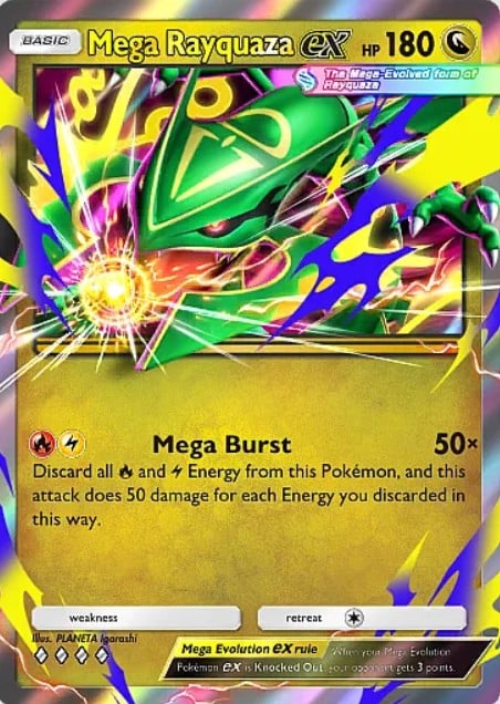 mega rayquaza ex from pokemon tcg pocket ruler of the skies set