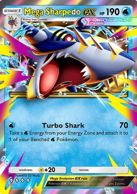 mega sharpedo ex from pokemon tcg pocket ruler of the skies set