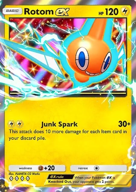 rotom ex from pokemon tcg pocket ruler of the skies set