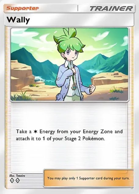 wally supporter from pokmeon tcg pocket ruler of the skies set