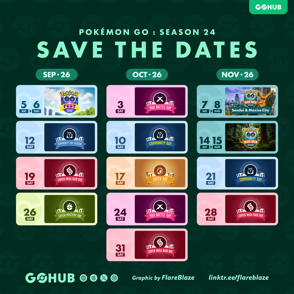 Autumn 2026 Season's Community Days and Events Dates