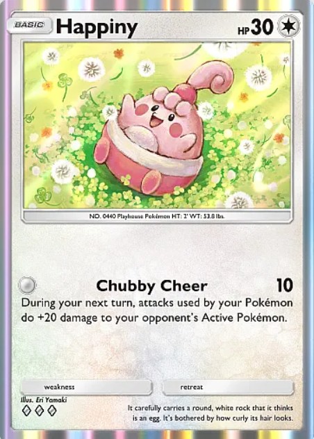 happiny from pokemon tcg pocket team rocket's ambition set