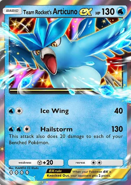 articuno ex from pokemon tcg pocket team rocket's ambition set