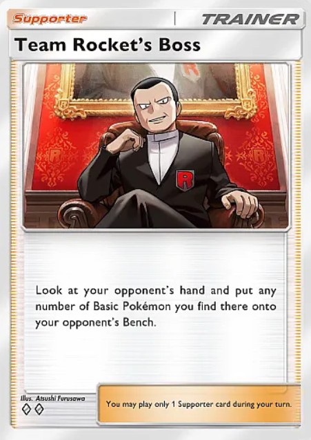 team rocket's boss supporter from pokemon tcg pocket