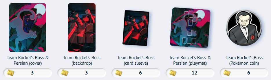 team rocket's boss accessories from pokemon tcg pocket