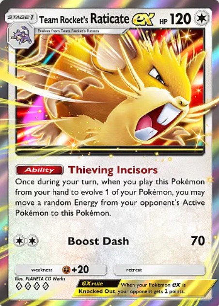 raticate ex from pokemon tcg pocket team rocket's ambition set