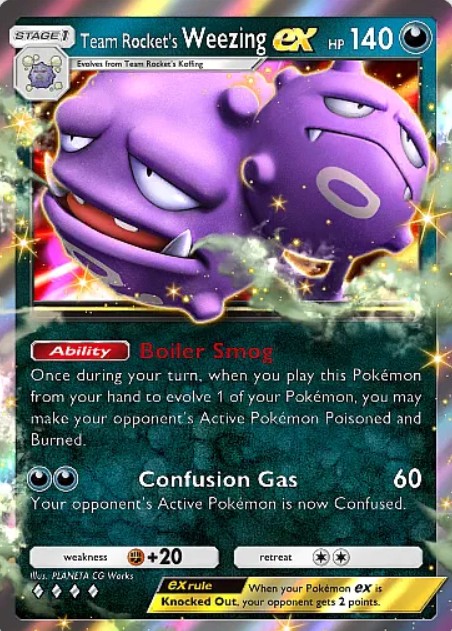 weezing ex from pokemon tcg pocket team rocket's ambition set