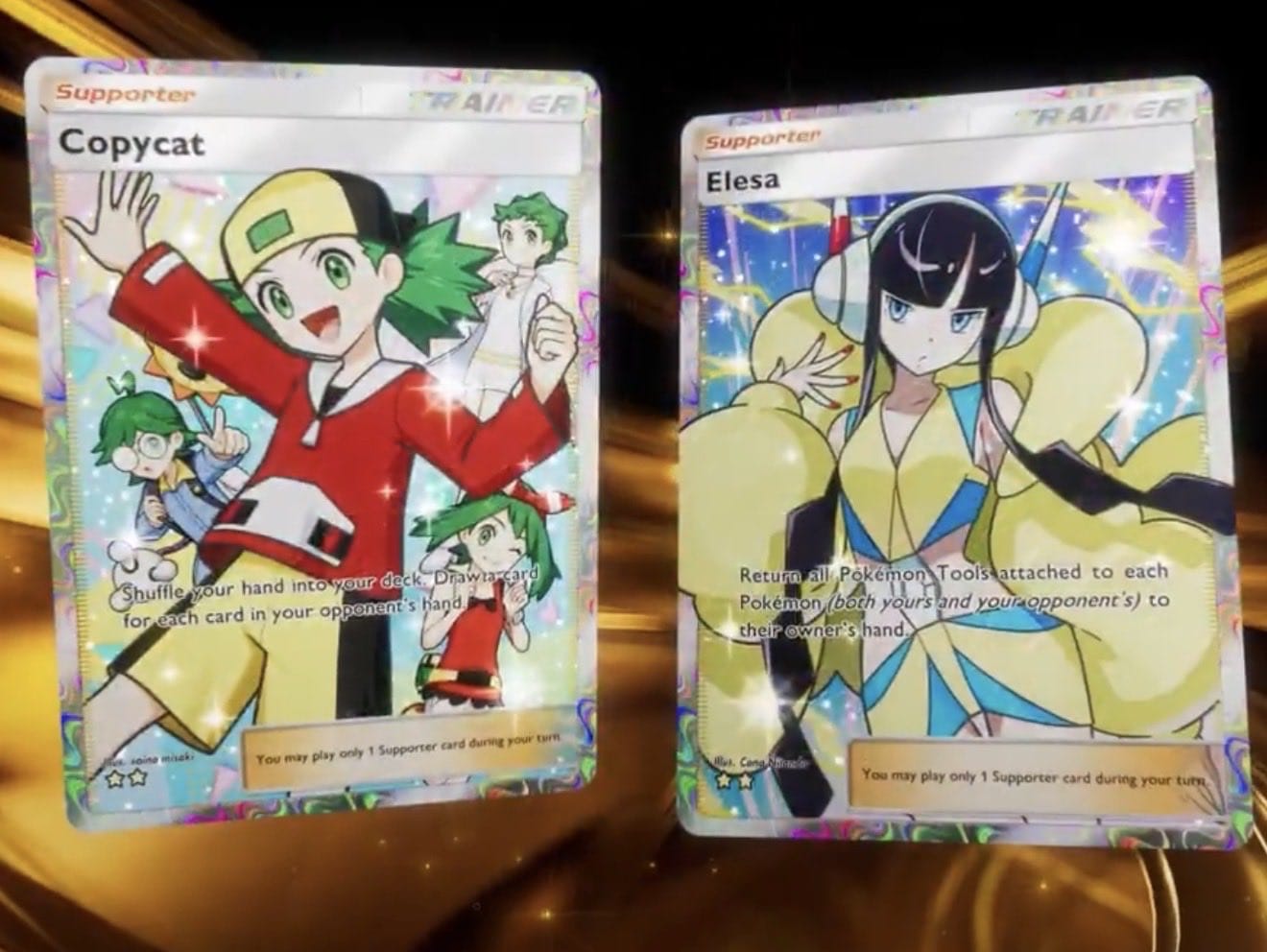 copycat and elesa supporter full arts from deluxe pack mega