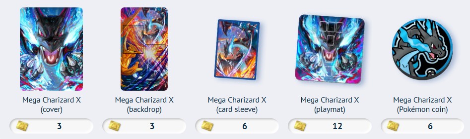 pokemon tcg pocket mega charizard x accessories