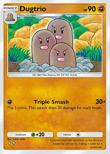 dugtrio from pokemon tcg pocket dual fusion set