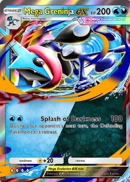 mega greninja ex from pokemon tcg pocket dual fusion set