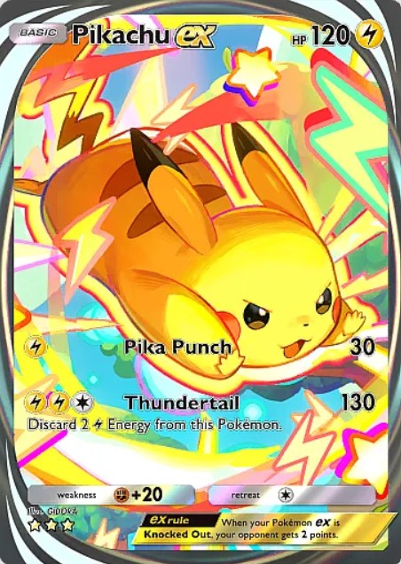 pikachu ex immersive card from pokemon tcg pocket dual fusion set